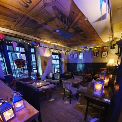 Speciality coffee main room at night Lincoln