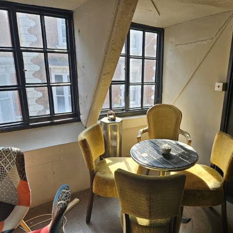 Coffee Aroma attic seating area